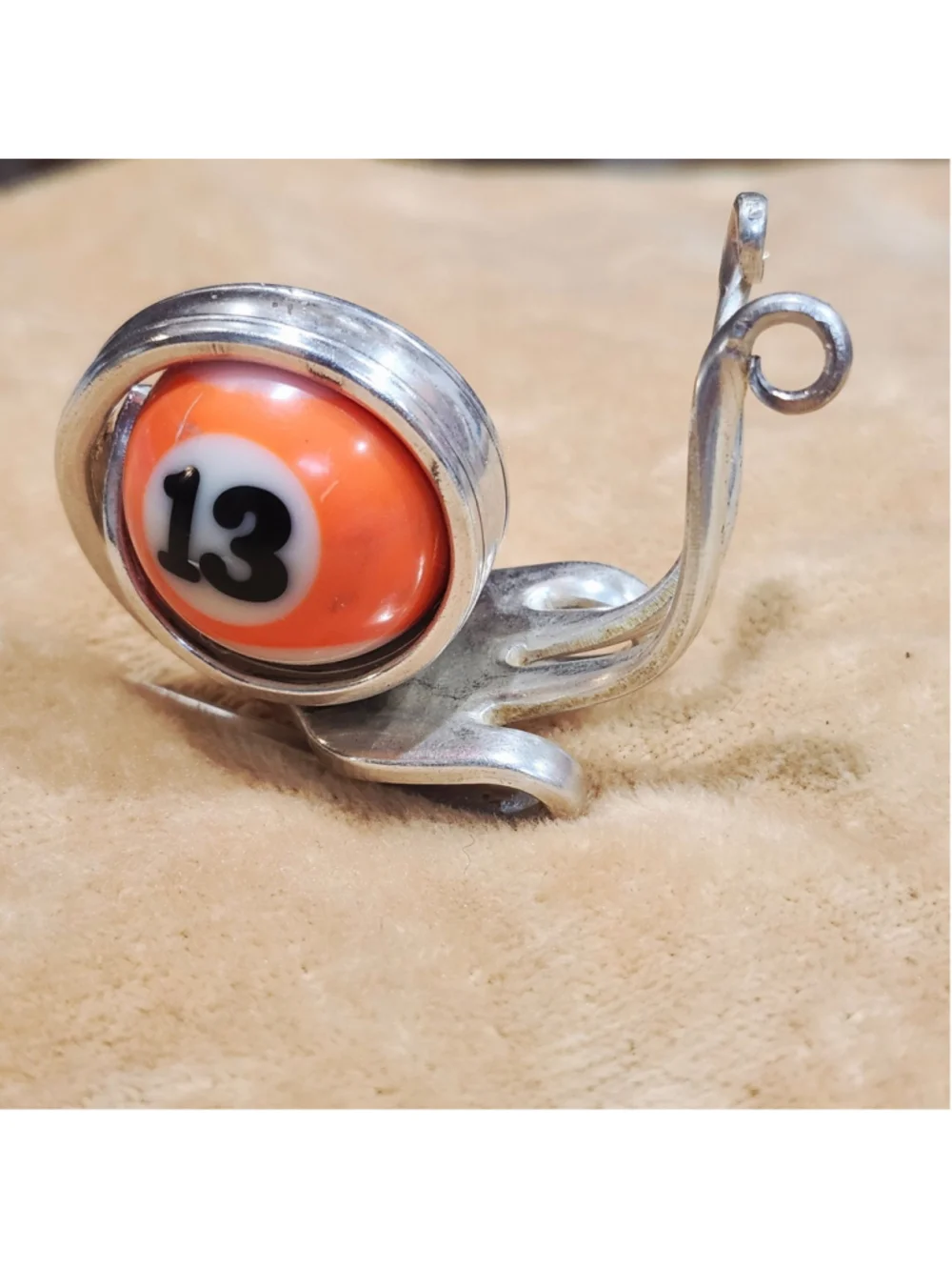 #13 mini billiard Ball Fork Snail garden home decor